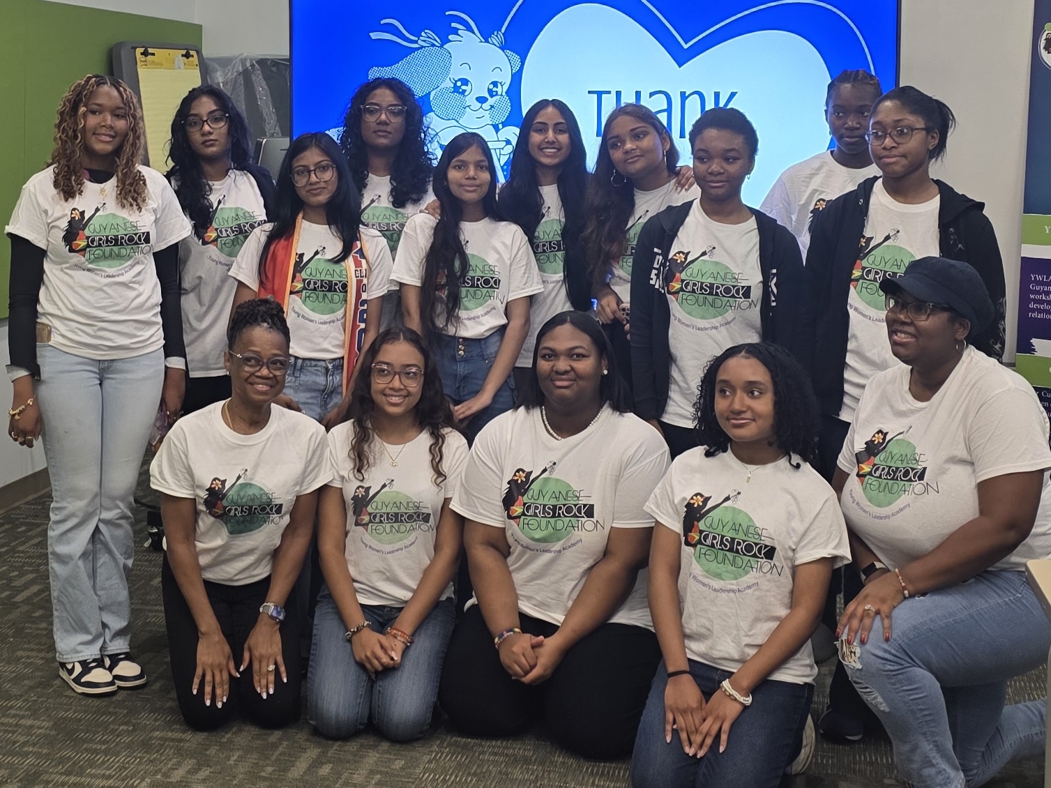 The cohort in their foundation tees