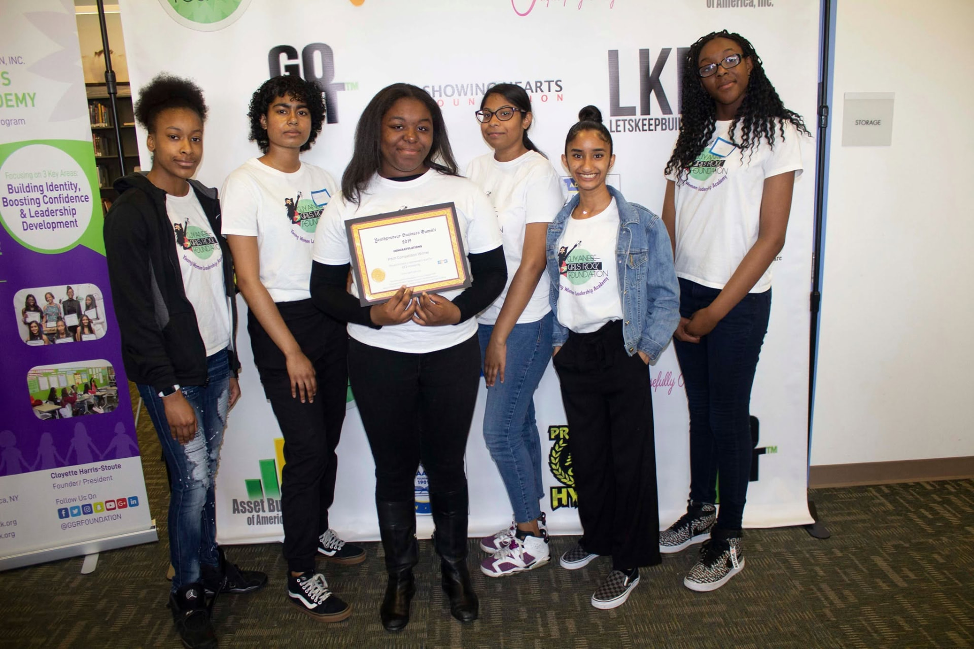 Celebrating an award with fellow scholars