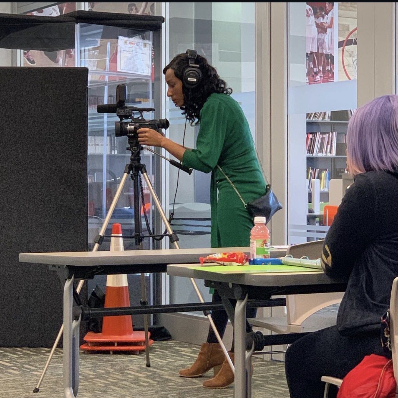 Behind the camera at a media workshop