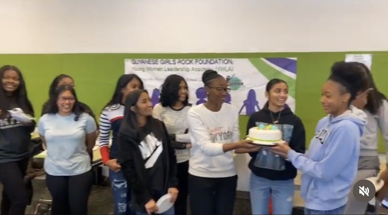 Celebrating together with cake