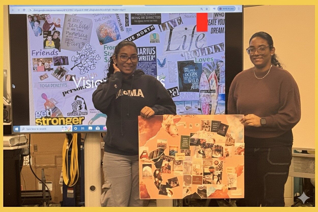 Two scholars present their vision board