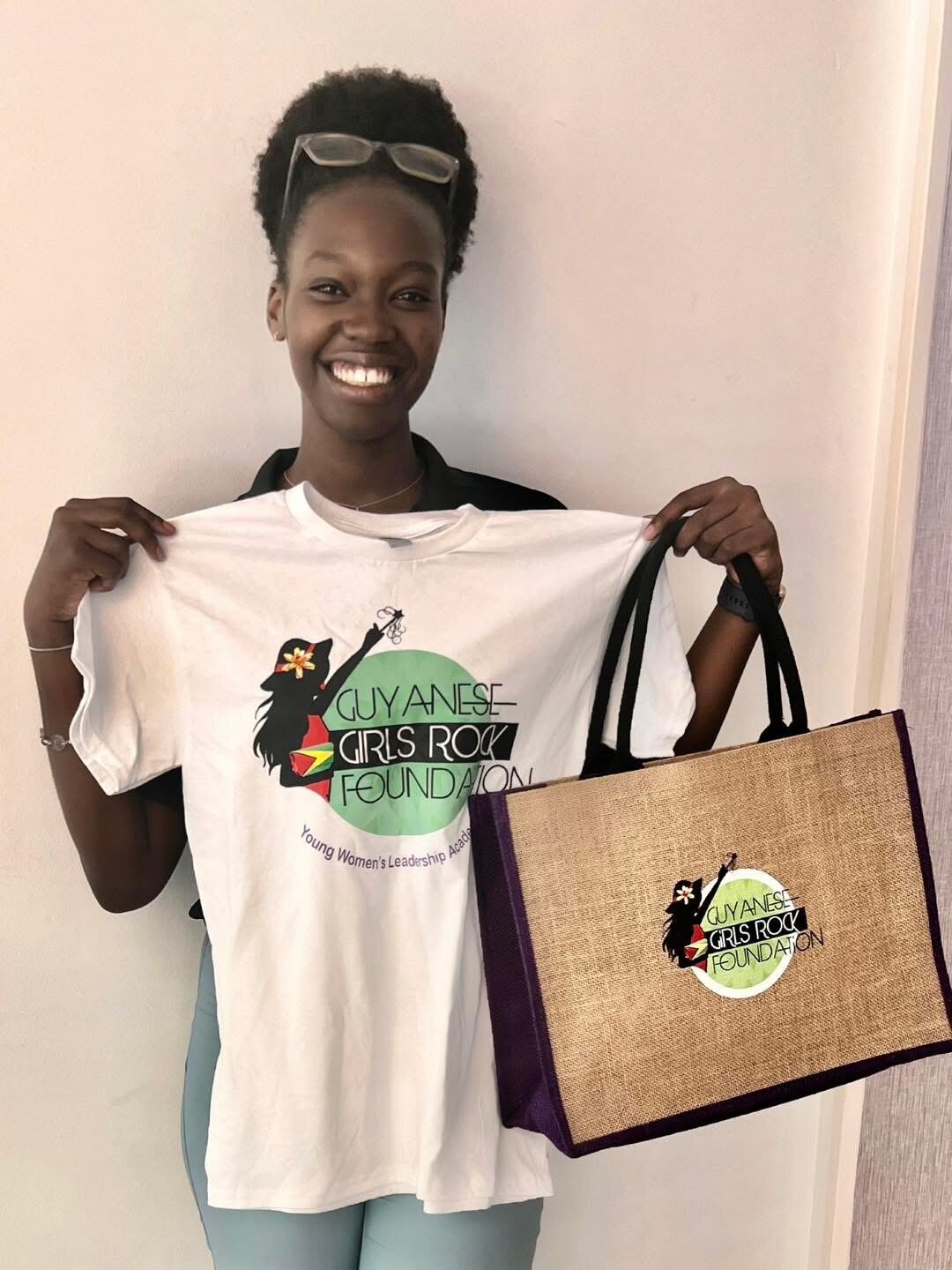 All smiles with a foundation tee and tote