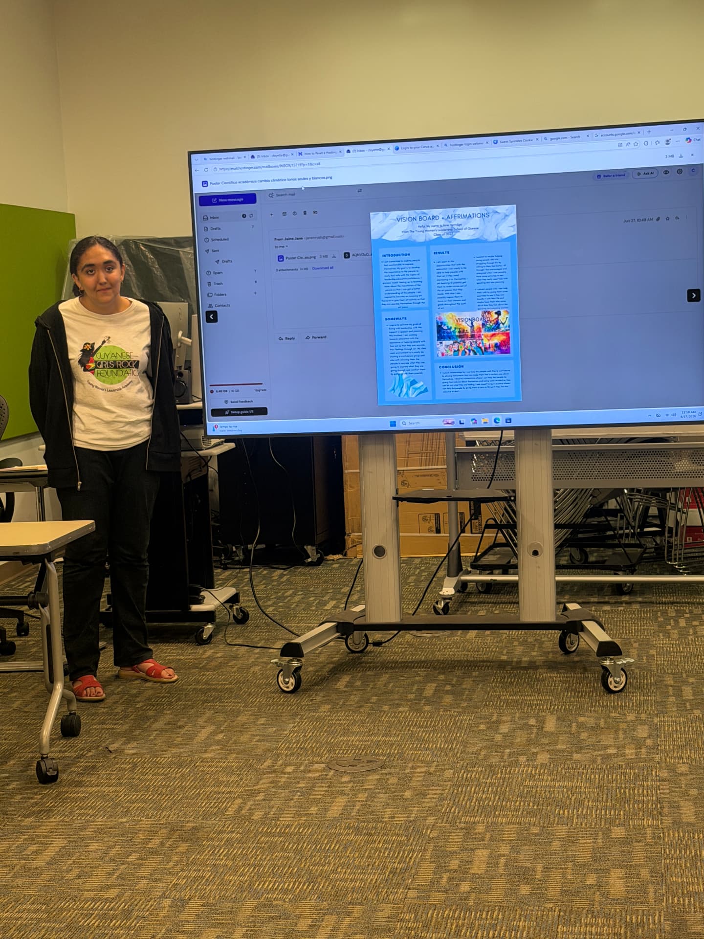 Presenting a project on vision boards and affirmations