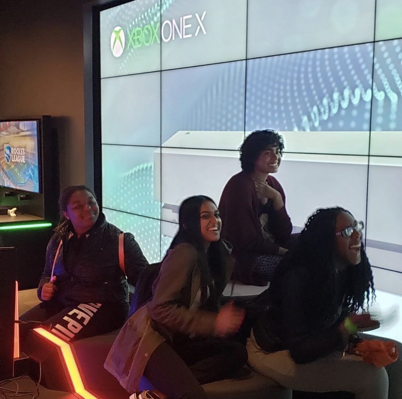 Game day at the Xbox One X display
