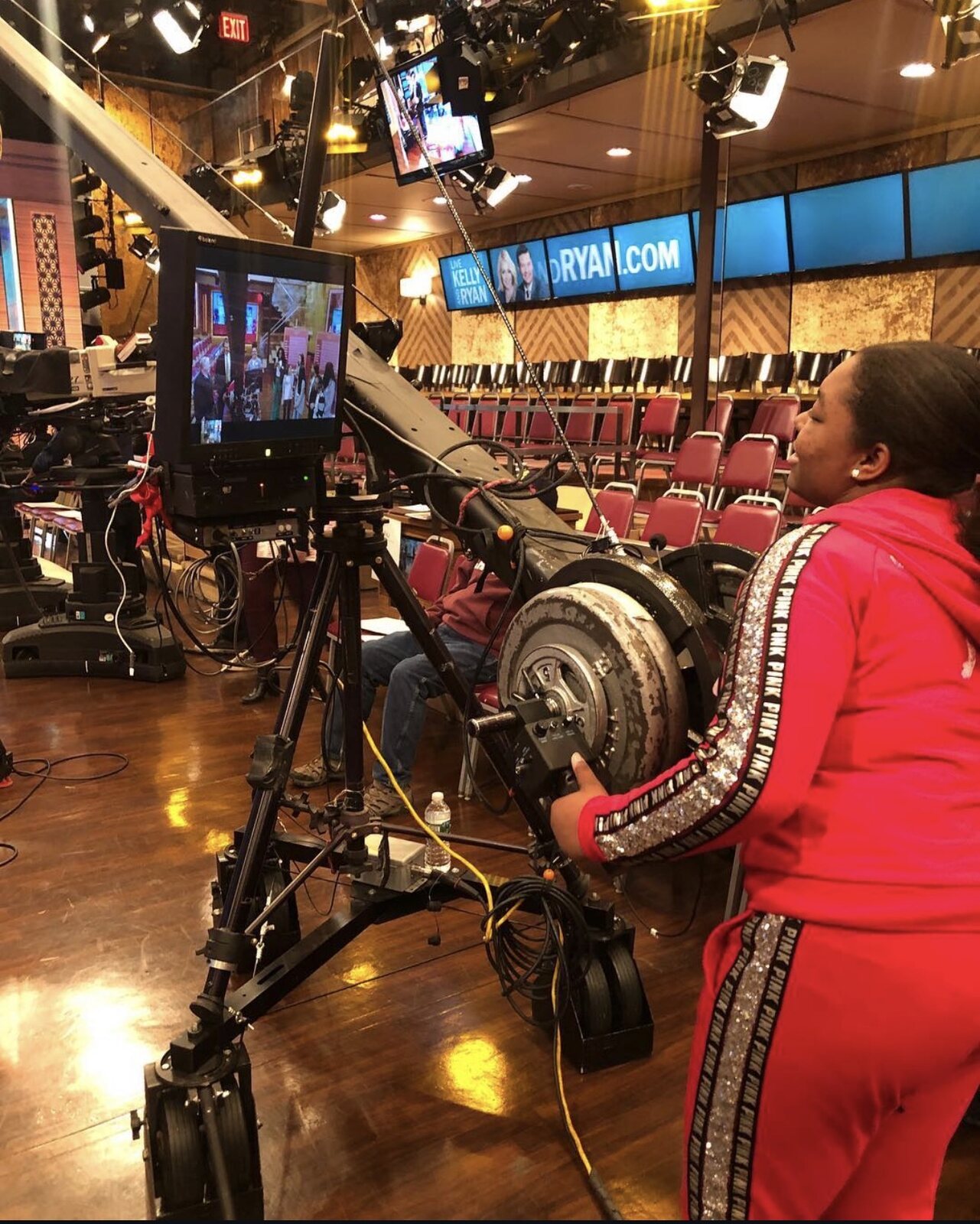 Working a studio camera at Live with Kelly and Ryan