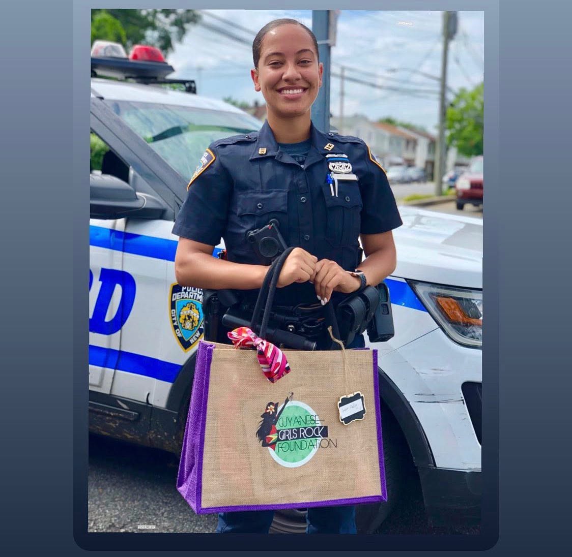 A gift bag for a local officer