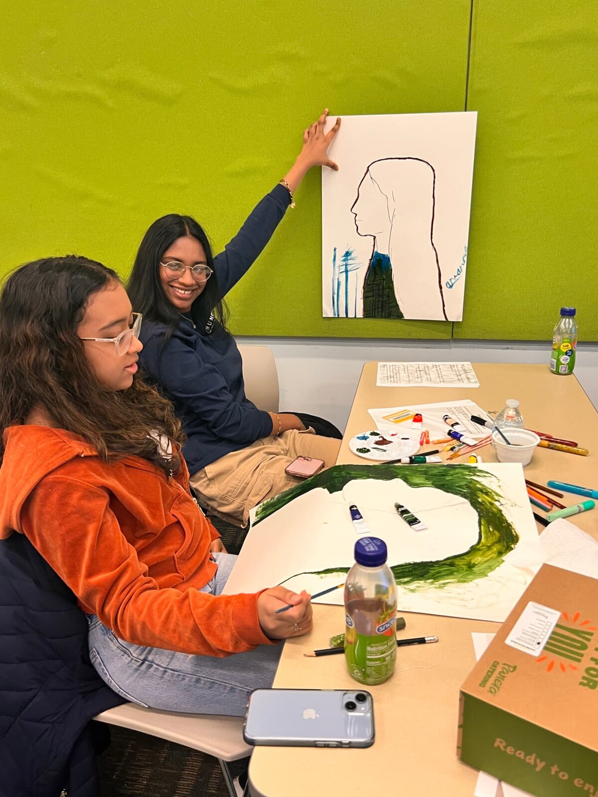 Painting a profile silhouette together