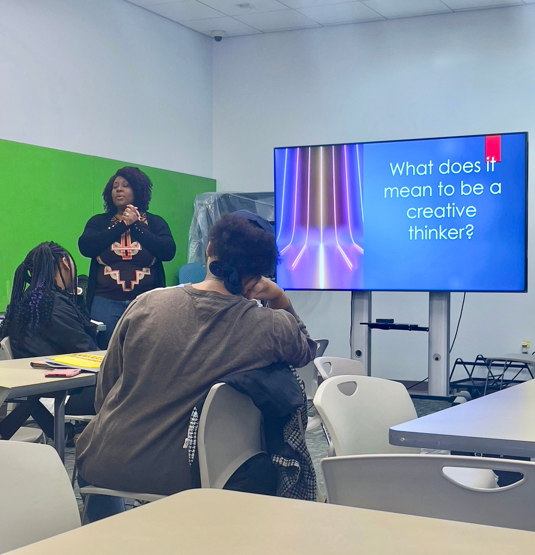 A workshop discussion on being a creative thinker