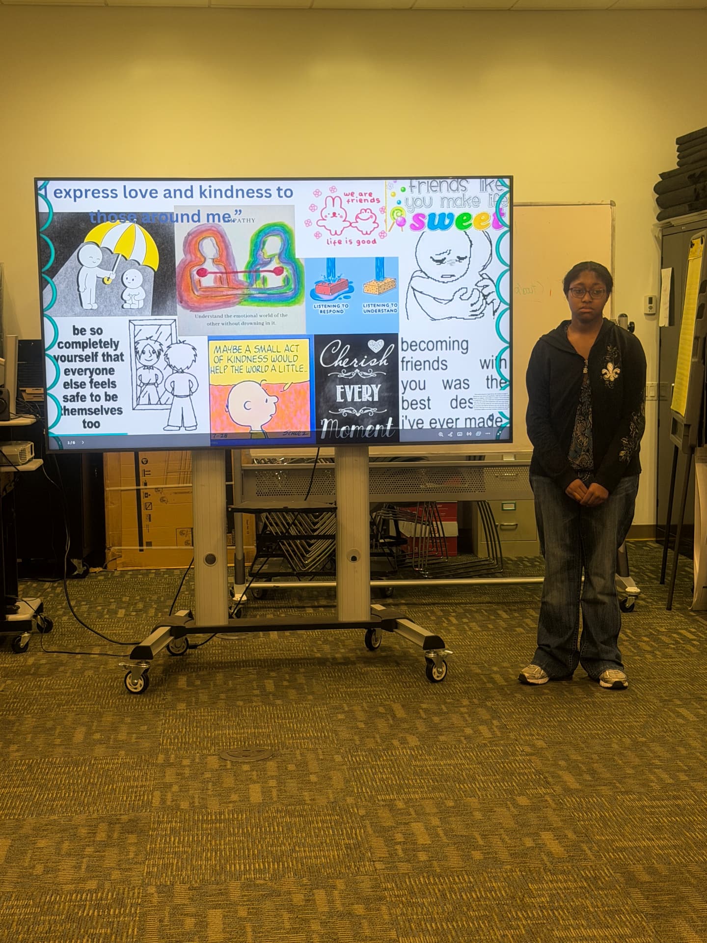 Presenting a collage about kindness and friendship
